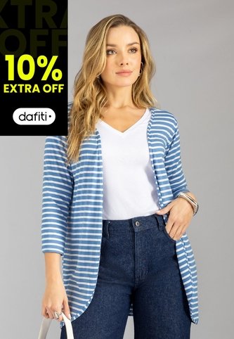 Cardigan Mujer Azul-Blanco Mp 113211 MP