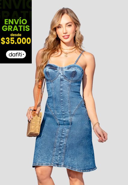 Vestido Mujer Azul Mp 106905