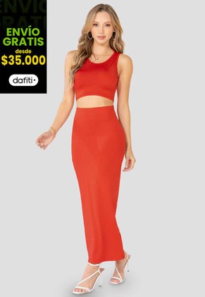 Conjunto Mujer Rojo Mp 100225