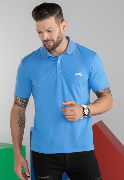 Polo Hombre Azul Mp 101105