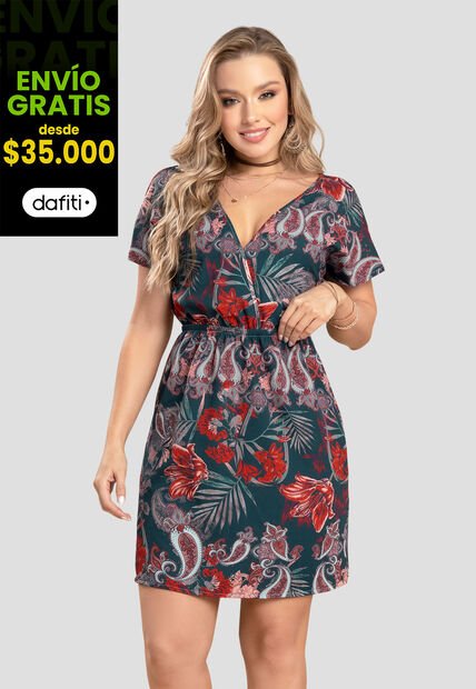 Vestido Mujer Estampado Mp 104374