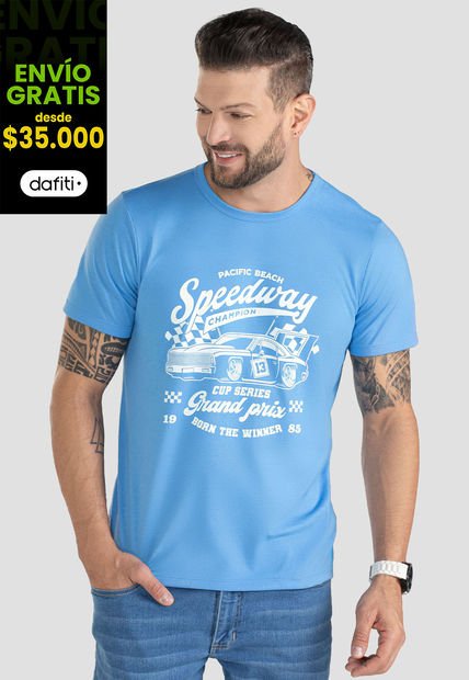 Camiseta Hombre Azul Mp 100117