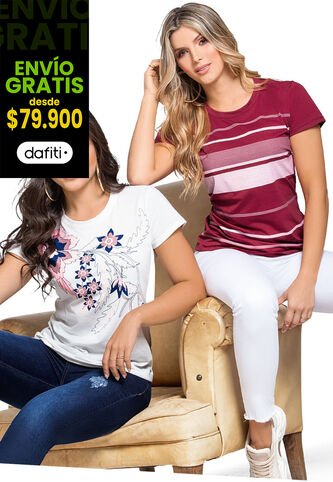 Camiseta Paq X2 Mujer Multicolor Mp 76585 MP