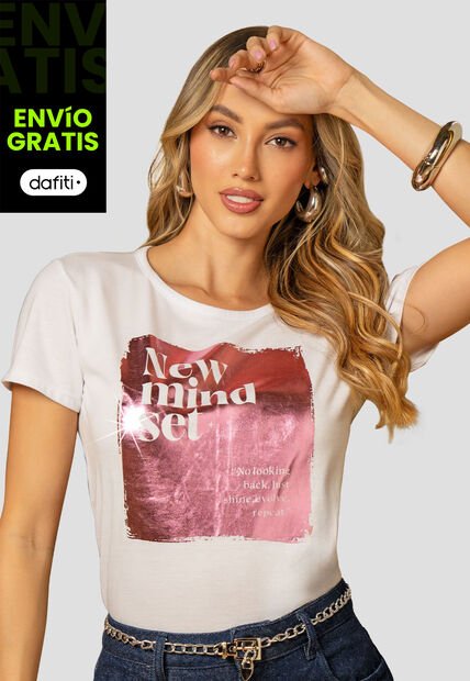 Camiseta Mujer Blanco Mp 112588