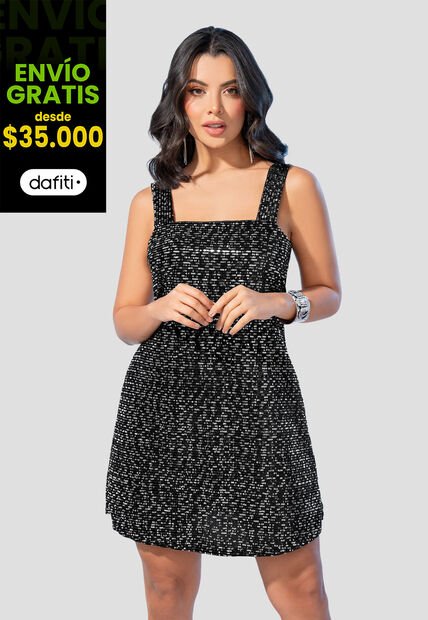 Vestido Corto Mujer Negro Mp 105180