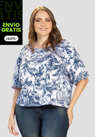 Camiseta Mujer Estampado Azul Mp 112225 MP