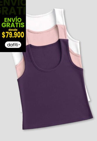 Camiseta Paq X3 Mujer Multicolor Mp 33603 MP