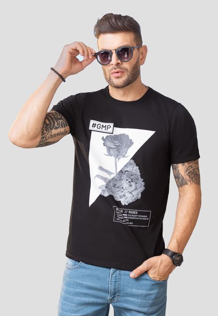 Camiseta Hombre Negro Mp 102569