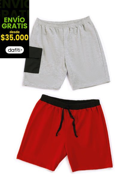 Bermuda Paq X2 Infantil Niño Multicolor Mp 34560