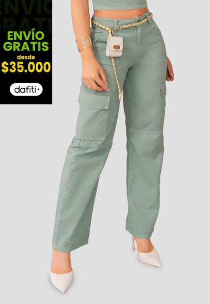 Pantalón Mujer Verde Mp 104893