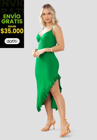 Vestido Largo Mujer Verde Mp 105148 MP