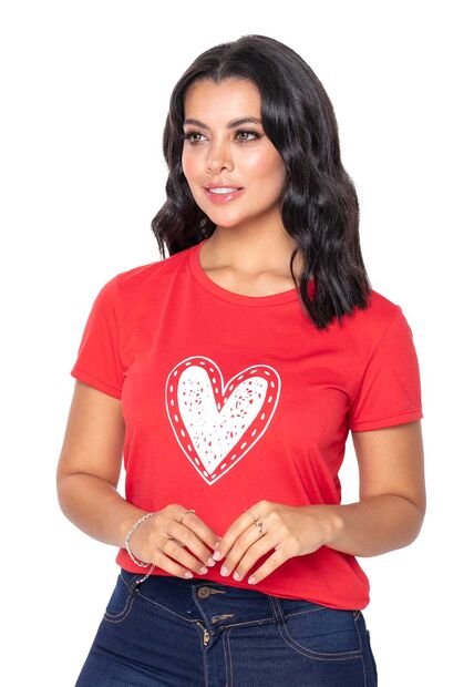 Camiseta Mujer Rojo Mp 752