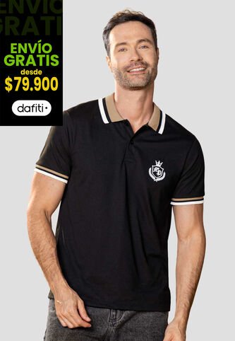 Polo Hombre Negro Mp 114118 MP