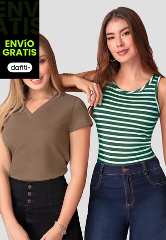 Blusa Paq X2 Mujer Multicolor Mp 111083 MP
