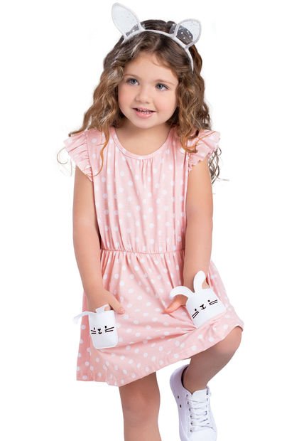 Vestido Infantil Rosado Mp 87292