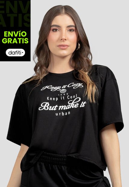 Camiseta Mujer Negro Mp 110983