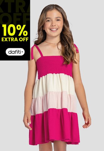 Vestido Infantil Femenino Magenta Vivo Mp 103717 MP