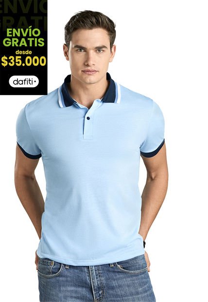 Polo Hombre Azul Claro Mp 96612