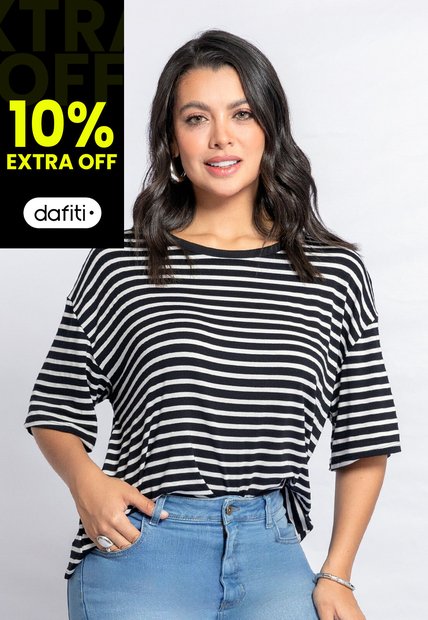 Camiseta Mujer Blanco-Negro Mp 110852