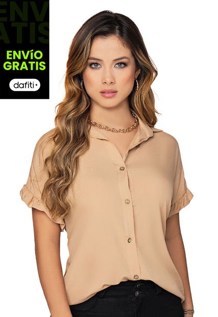 Camisa Mujer Marrón Mp 7748