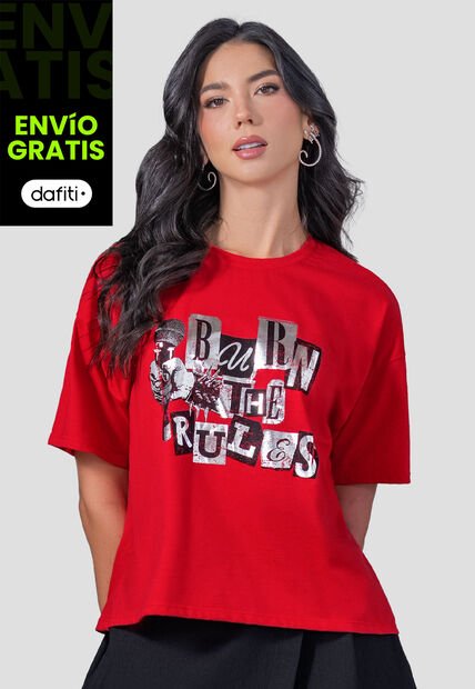 Camiseta Mujer Rojo Mp 110261