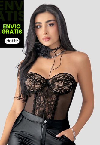 Corset Mujer Negro Mp 110587 MP