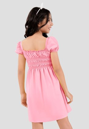 Vestido Infantil Femenino Rosado Mp 101129