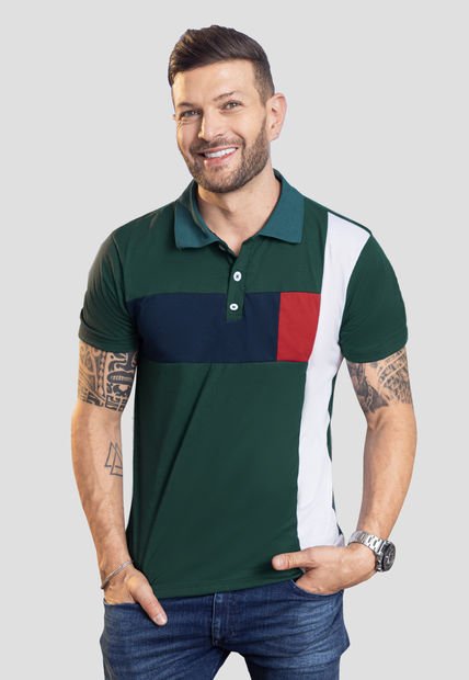 Polo Hombre Verde Botella Mp 6444