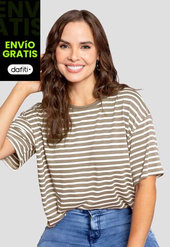 Camiseta Mujer Café Pardo-Blanco Mp 110852 MP