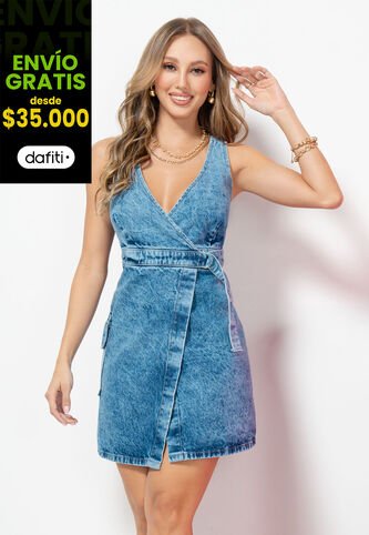 Vestido Corto Mujer Azul Mp 101391 MP