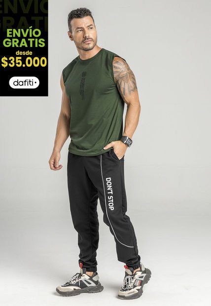 Jogger Hombre Negro Mp 554