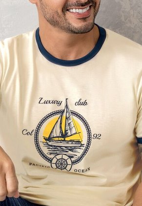 Camiseta Hombre Crema Mp 110525