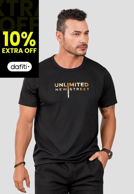 Camiseta Hombre Negro Mp 105402