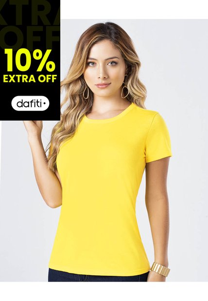 Camiseta Mujer Amarillo Pastel Mp 82961