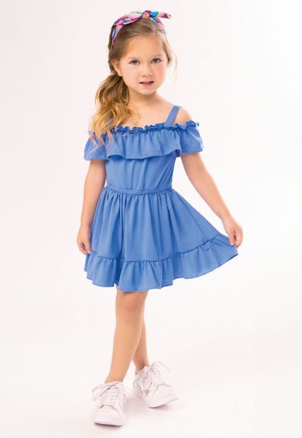 Vestido Infantil Femenino Azul Mp 100159