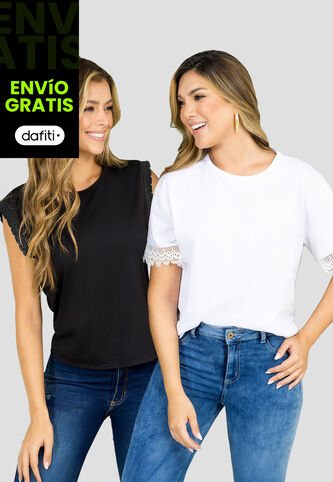 Blusa Paq X2 Mujer Bicolor Mp 110685 MP