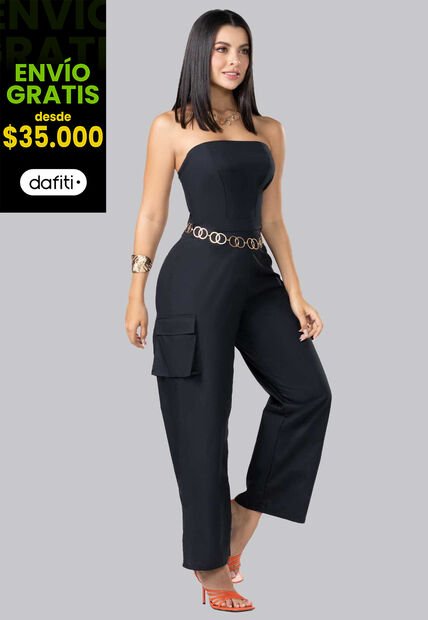 Enterizo Largo Mujer Negro Mp 102617