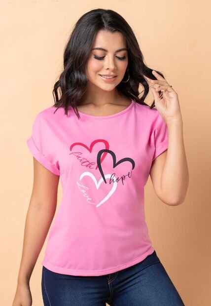 Camiseta Mujer Rosado Mp 1787
