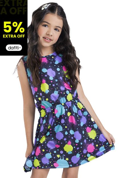 Vestido Infantil Femenino Azul Mp 7054