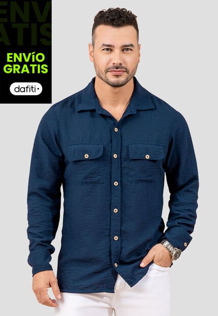 Camisa Hombre Azul Profundo Mp 110532