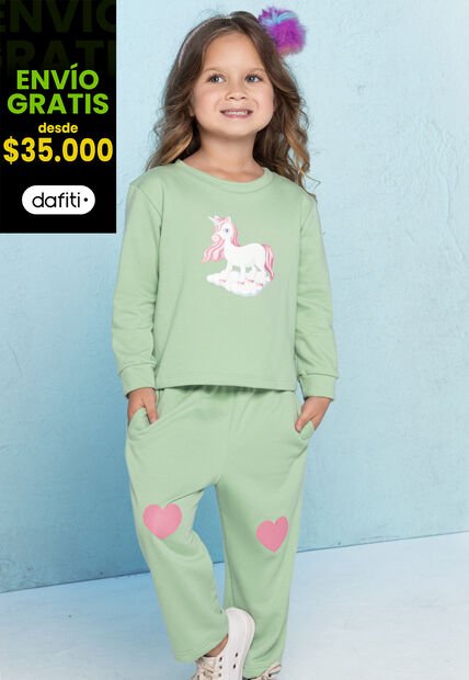 Conjunto Infantil Femenino Verde Mp 638