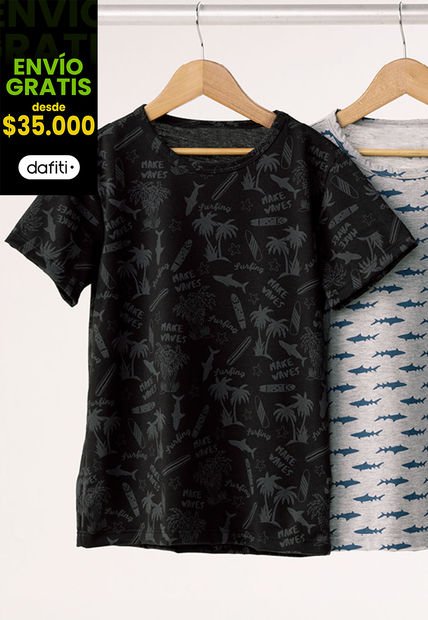 Camiseta Infantil Masculino Negro Mp 384