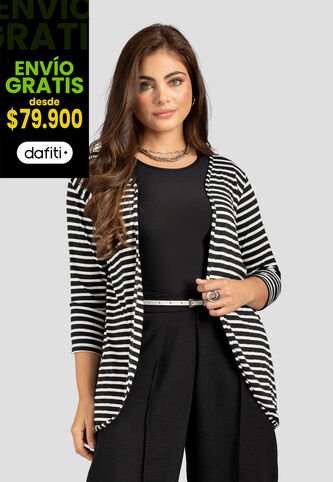 Cardigan Mujer Negro-Blanco Mp 113211 MP