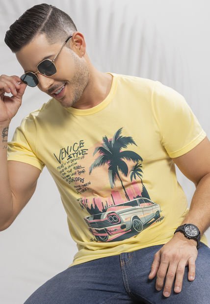 Camiseta Hombre Amarillo Mp 101782