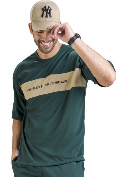 Camiseta Hombre Verde Botella Mp 4387