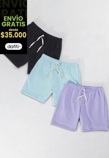 Bermuda Paq X3 Infantil Multicolor Mp 1950