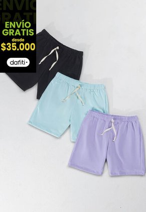 Bermuda Paq X3 Infantil Multicolor Mp 1950