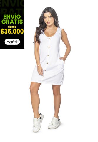 Vestido Corto Mujer Blanco Mp 4043 MP