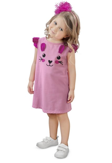 Vestido Infantil Rosado Mp 34431