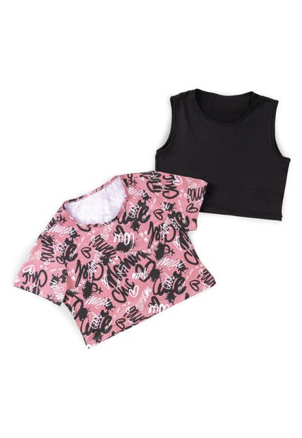 Camiseta Paq X2 Infantil Femenino Multicolor Mp 9786